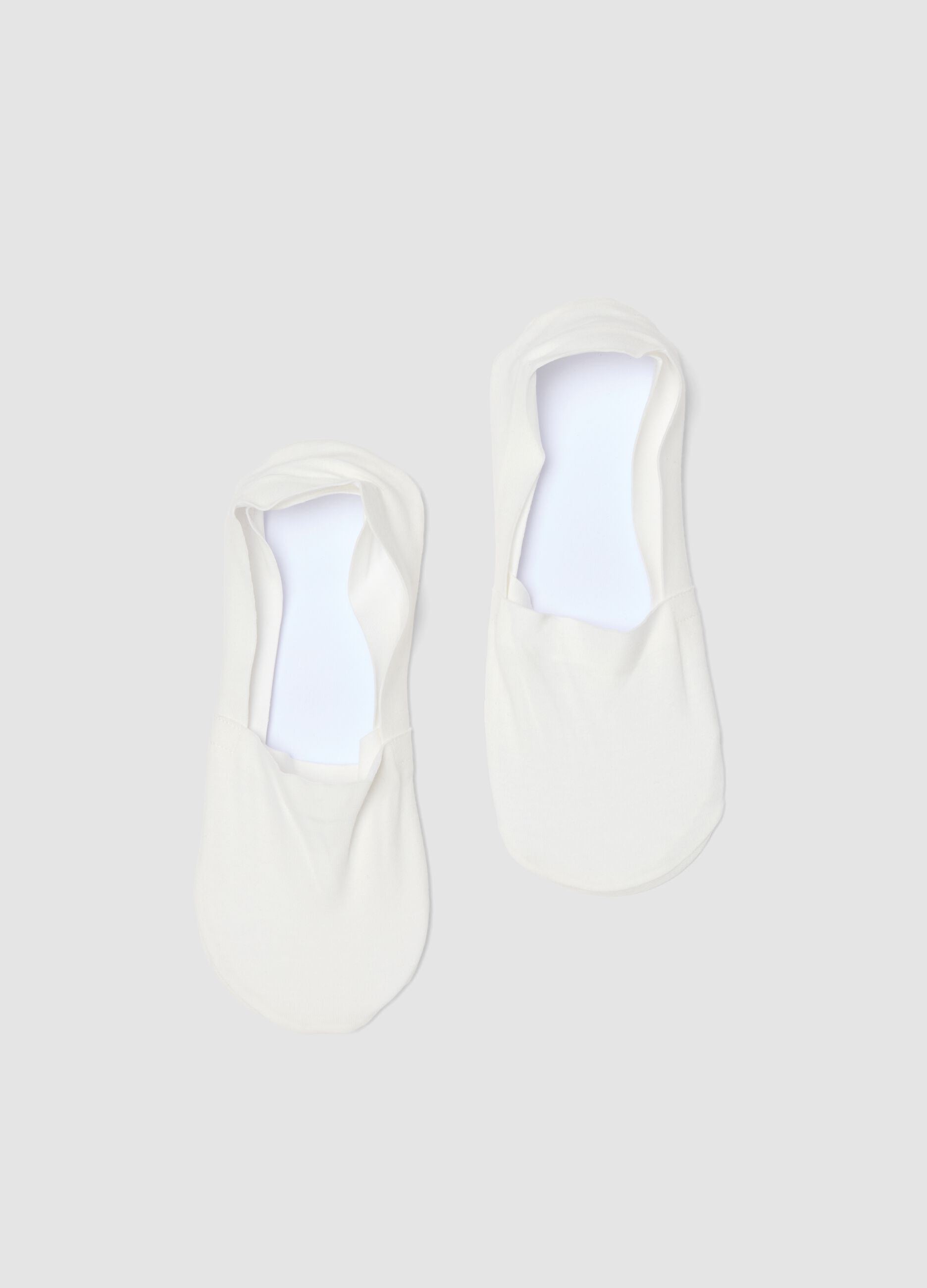 2-pack of white organic cotton invisible socks