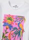 White pure cotton T-shirt with tropical print_5