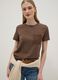 Brown pure cotton regular-fit T-shirt with embroidered chest pocket_0