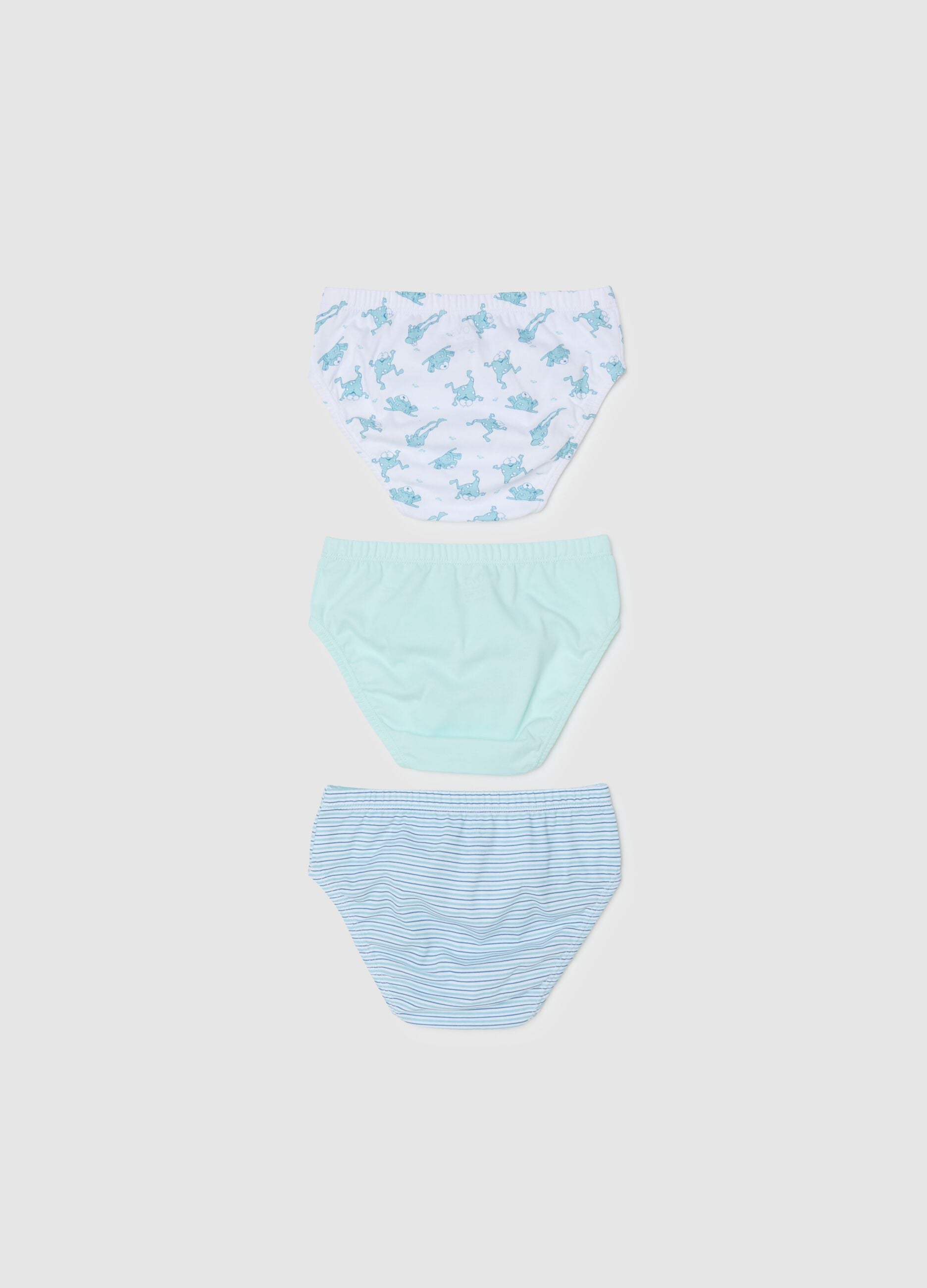 Children's Regular Fit Multicolour Pure Cotton Briefs Tripack