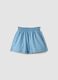 Light blue pure cotton denim shorts for girls, regular fit_3