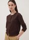 Brown long-sleeved viscose-blend cardigan_0