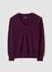 Purple pure wool jumper with deep V-neck_0