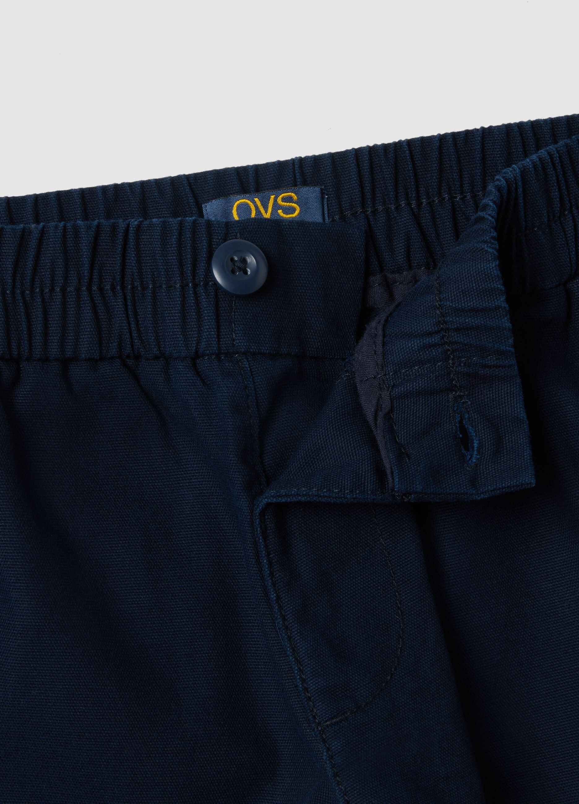 Children's blue cotton trousers with regular fit