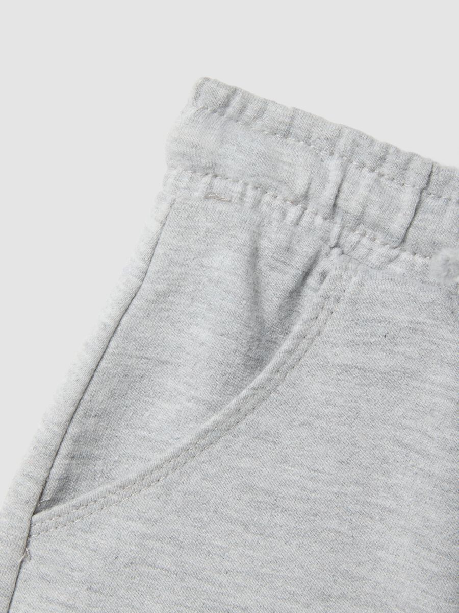 Shorts jogger grigi in puro cotone da bimbo regular fit_2