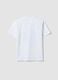 White pure cotton oversized T-shirt with basketball graphic print for boys_5