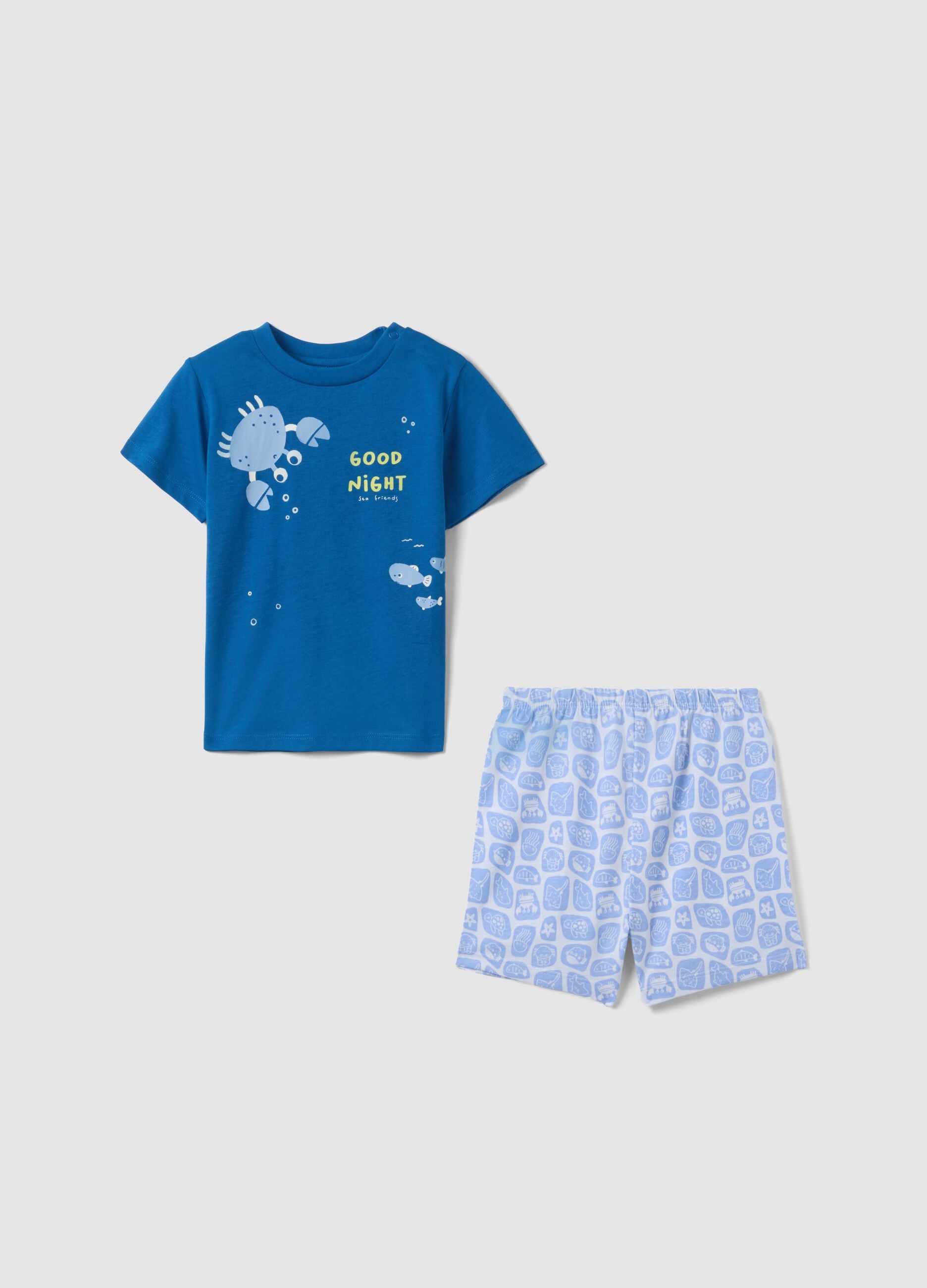 Newborn regular fit multicolour pure cotton pyjamas with prints