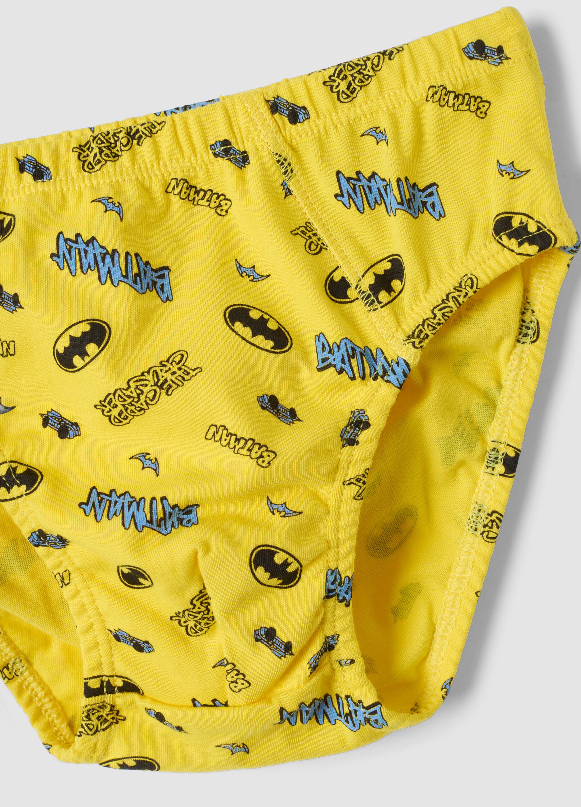 Pack of five multicolour organic cotton Batman briefs