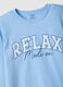 Sky blue regular fit organic cotton pyjamas for girls_2