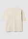 White pure cotton T-shirt with Six Seven front print, boxy fit_5