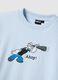 Blue pure cotton regular fit T-shirt with print_5
