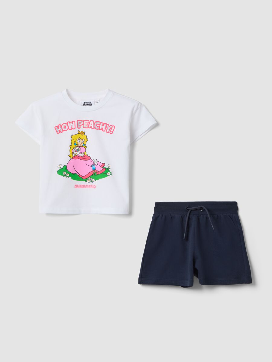 Multicolour Stretch Cotton Set for Girls with Peach Print_0