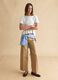 Slim Fit White Cotton Blend Crew Neck Sweater_1