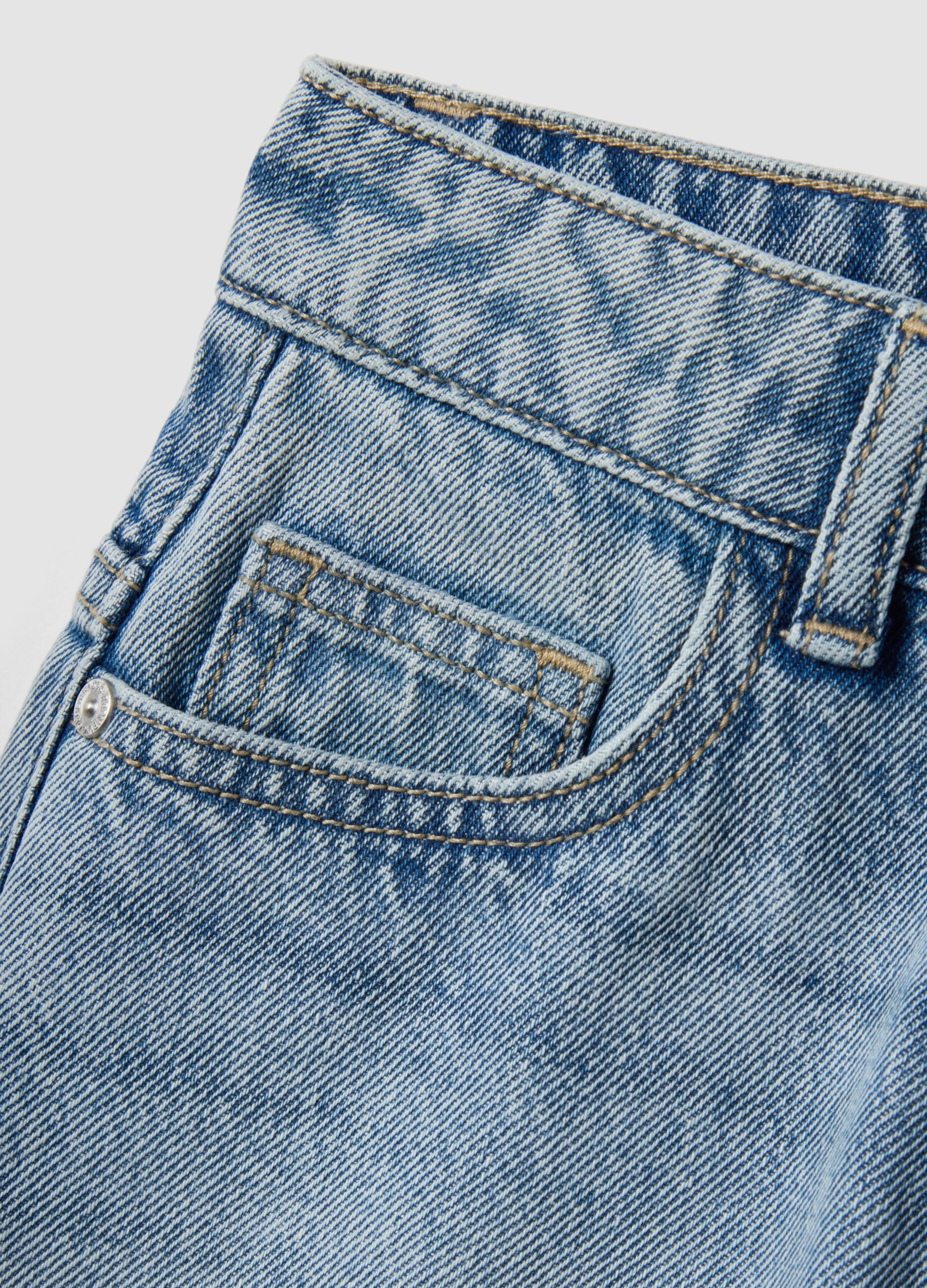 Boys&rsquo; blue denim shorts in pure cotton, regular fit