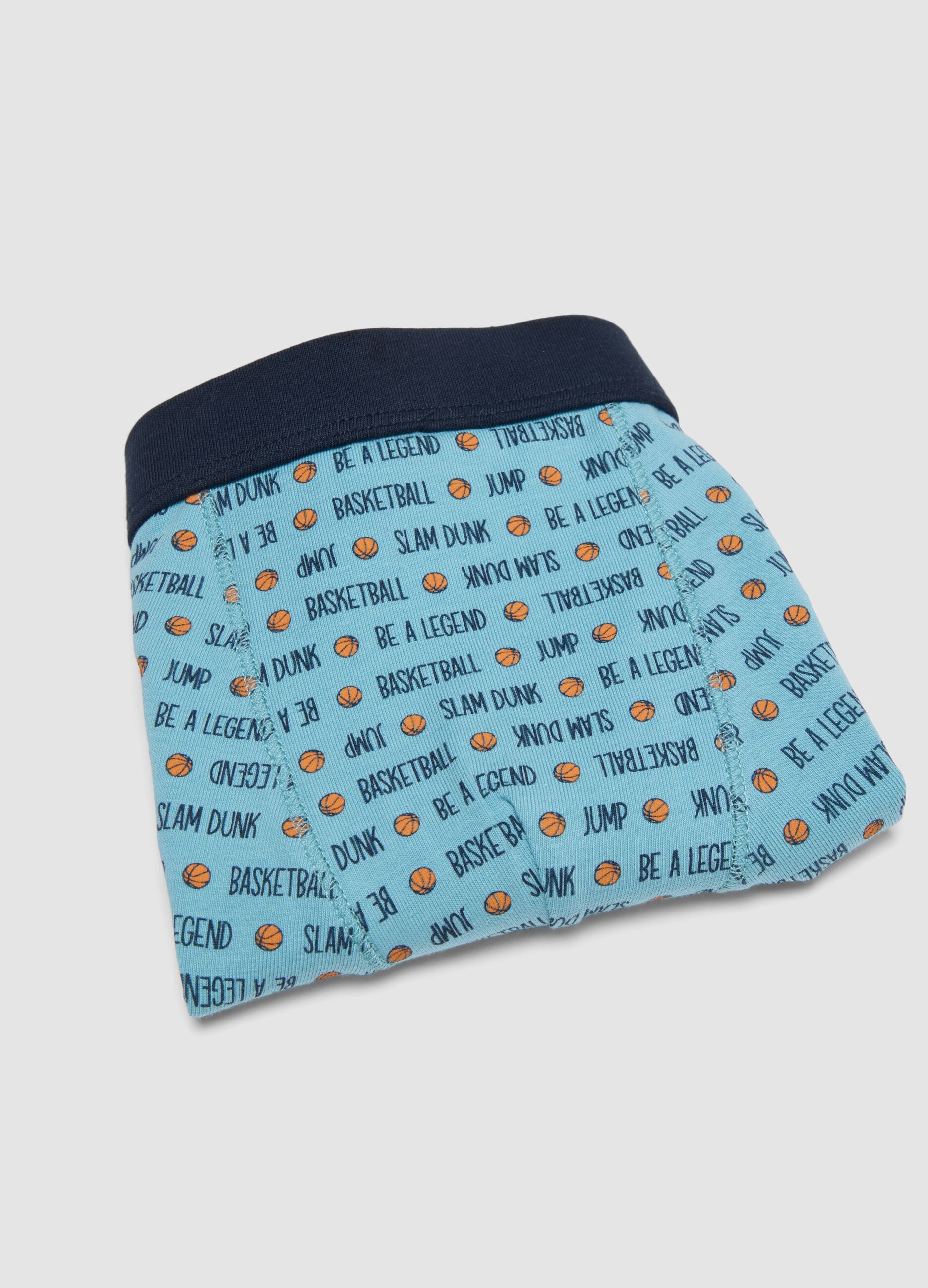 Multicolour stretch cotton boxer trunks 3-pack for boys
