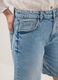 Pure cotton denim blue wide leg shorts_3