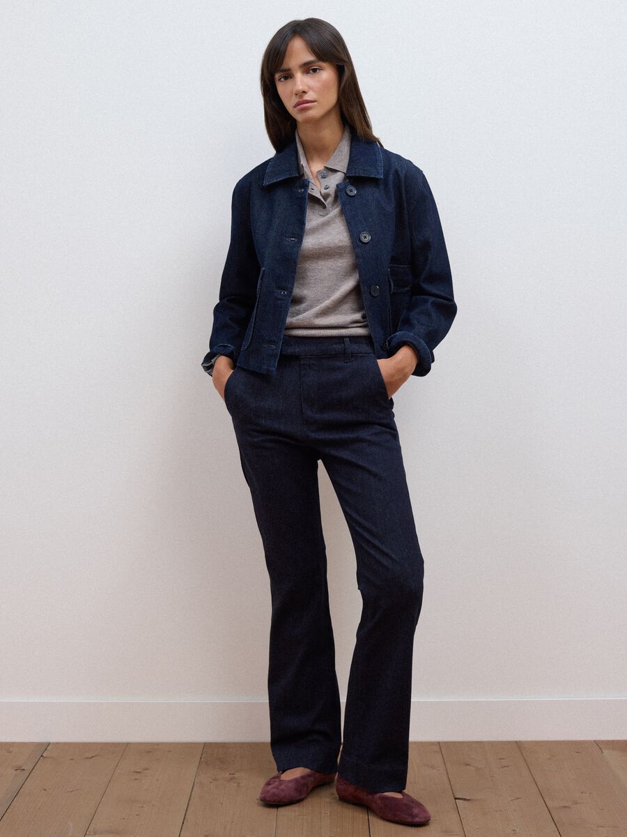 Jeans blu in cotone elasticizzato slim fit_0