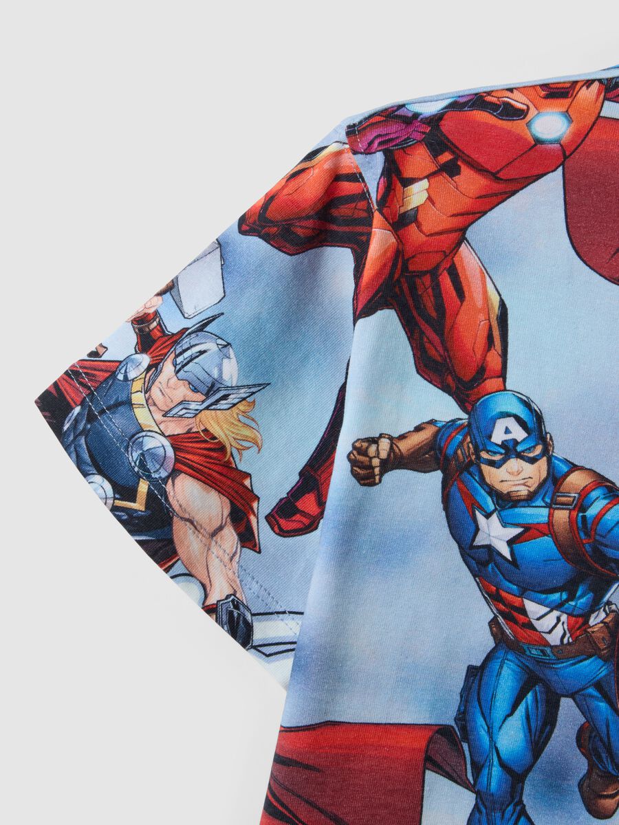 T-shirt in puro cotone multicolor da bambino oversize fit con Avengers_3