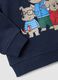 Blue pure cotton crew-neck sweatshirt with print for boys, regular fit_3