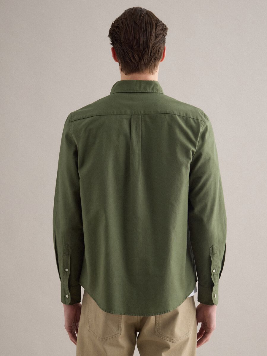 Green pure cotton regular fit shirt_2