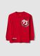 Red pure cotton crew-neck T-shirt with Top Speed print_0