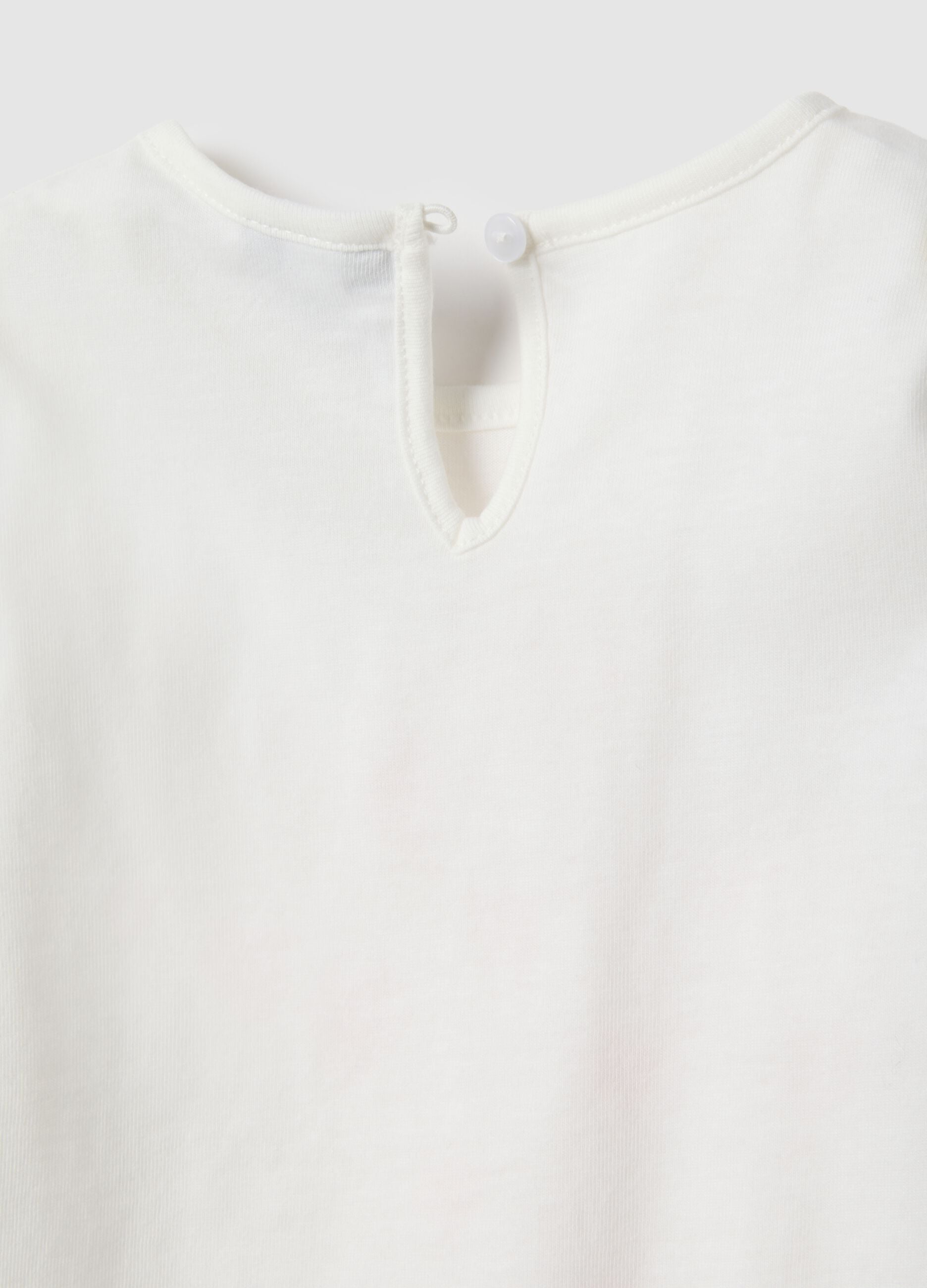 White pure cotton regular fit t-shirt for girls
