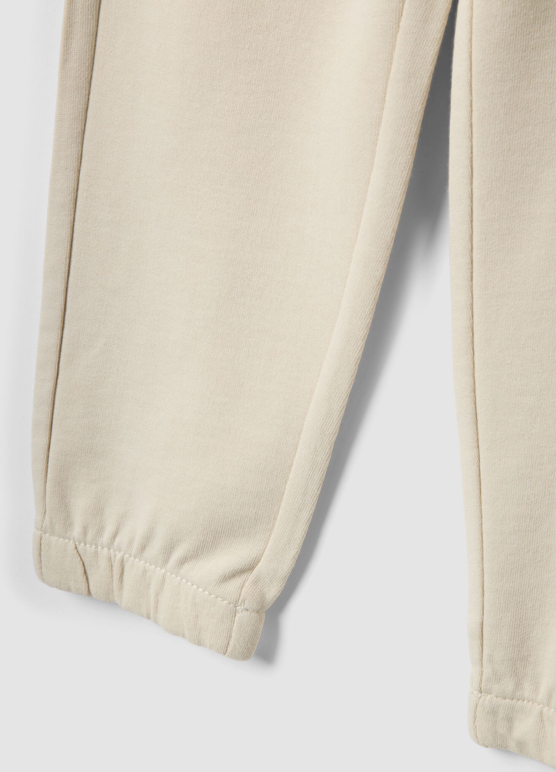 White pure cotton jogger trousers for kids, regular fit