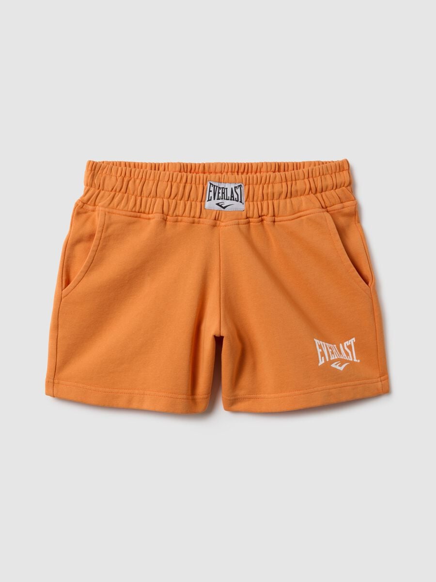 Everlast logo regular fit orange cotton blend shorts_4