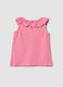 Pink organic cotton vest top with ruffle_1