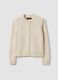 Beige pure cotton cardigan with buttons, regular fit_4