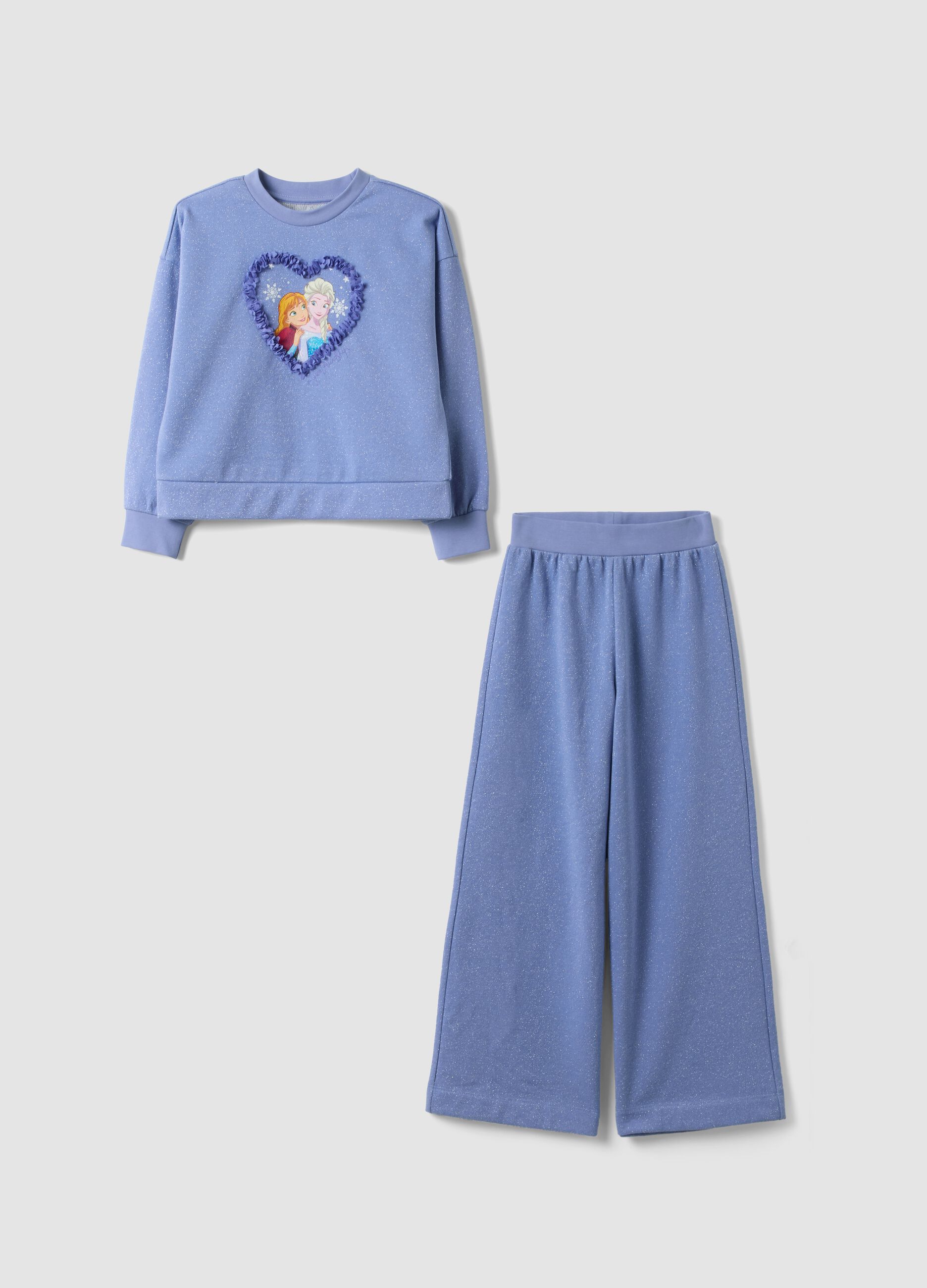 Purple Frozen-themed cotton-blend jogging set for girls