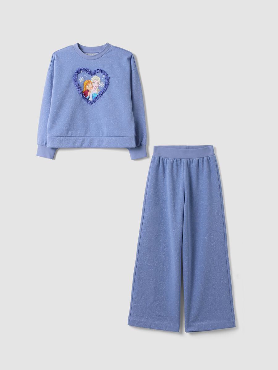 Purple Frozen-themed cotton-blend jogging set for girls_0