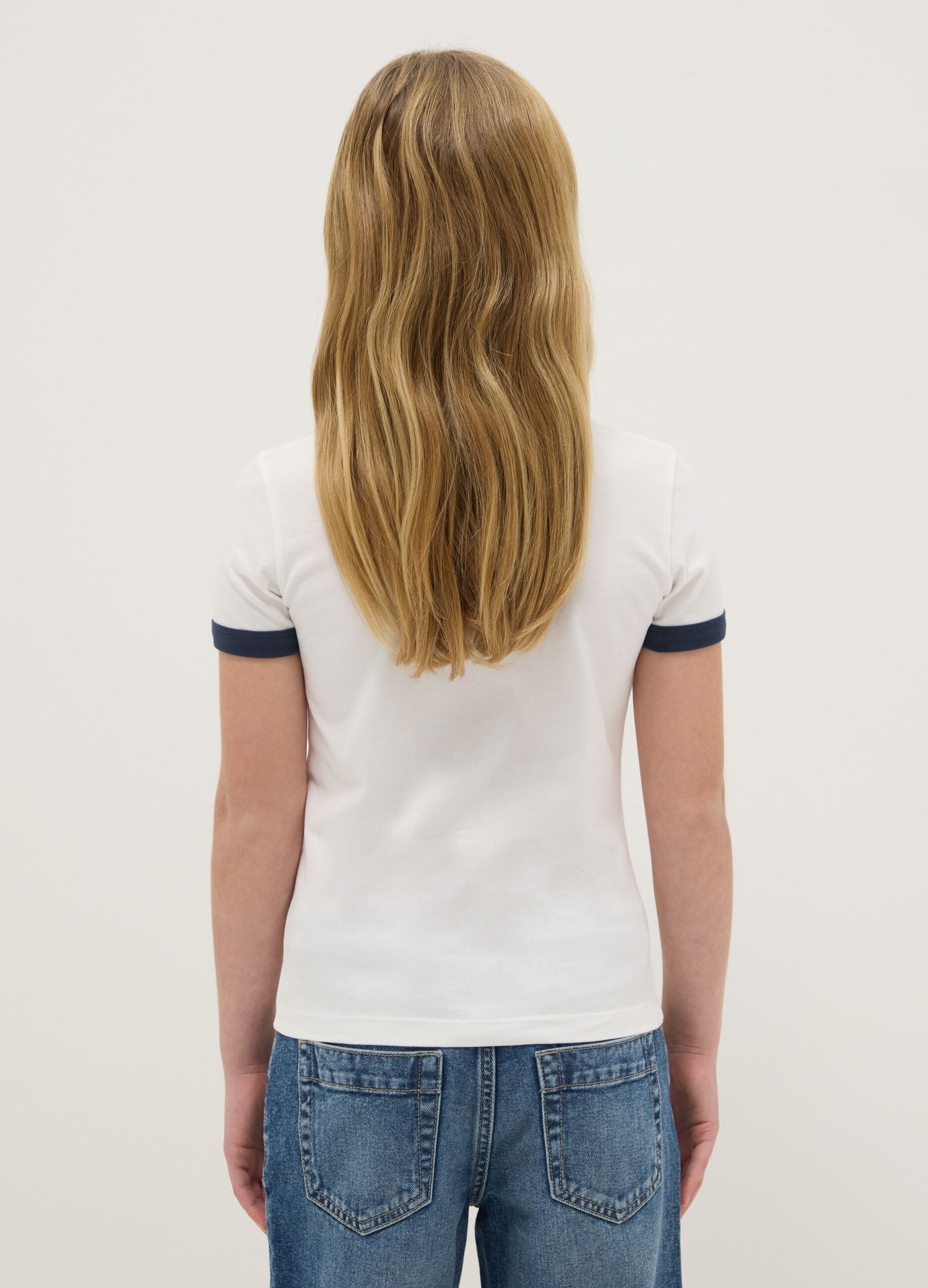 Multicolour fitted cotton T-shirt for girls