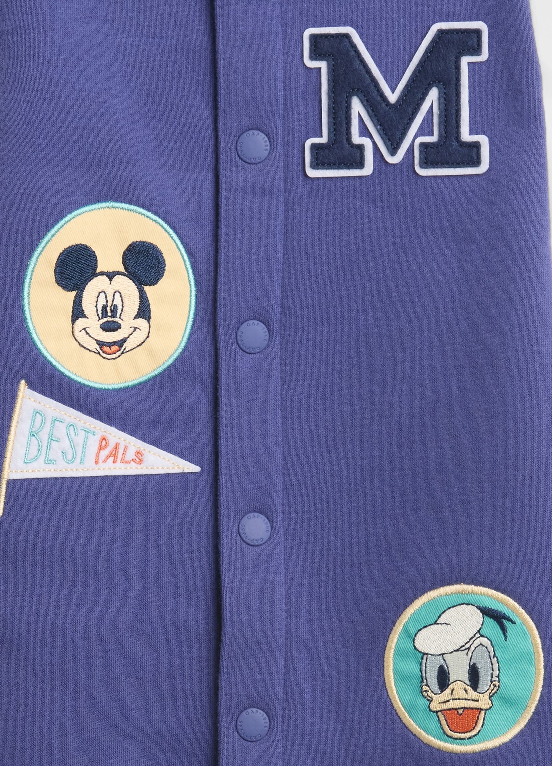 Blue cotton blend romper for newborn