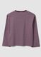 Purple striped pure cotton T-shirt with crew neck, relaxed fit_2