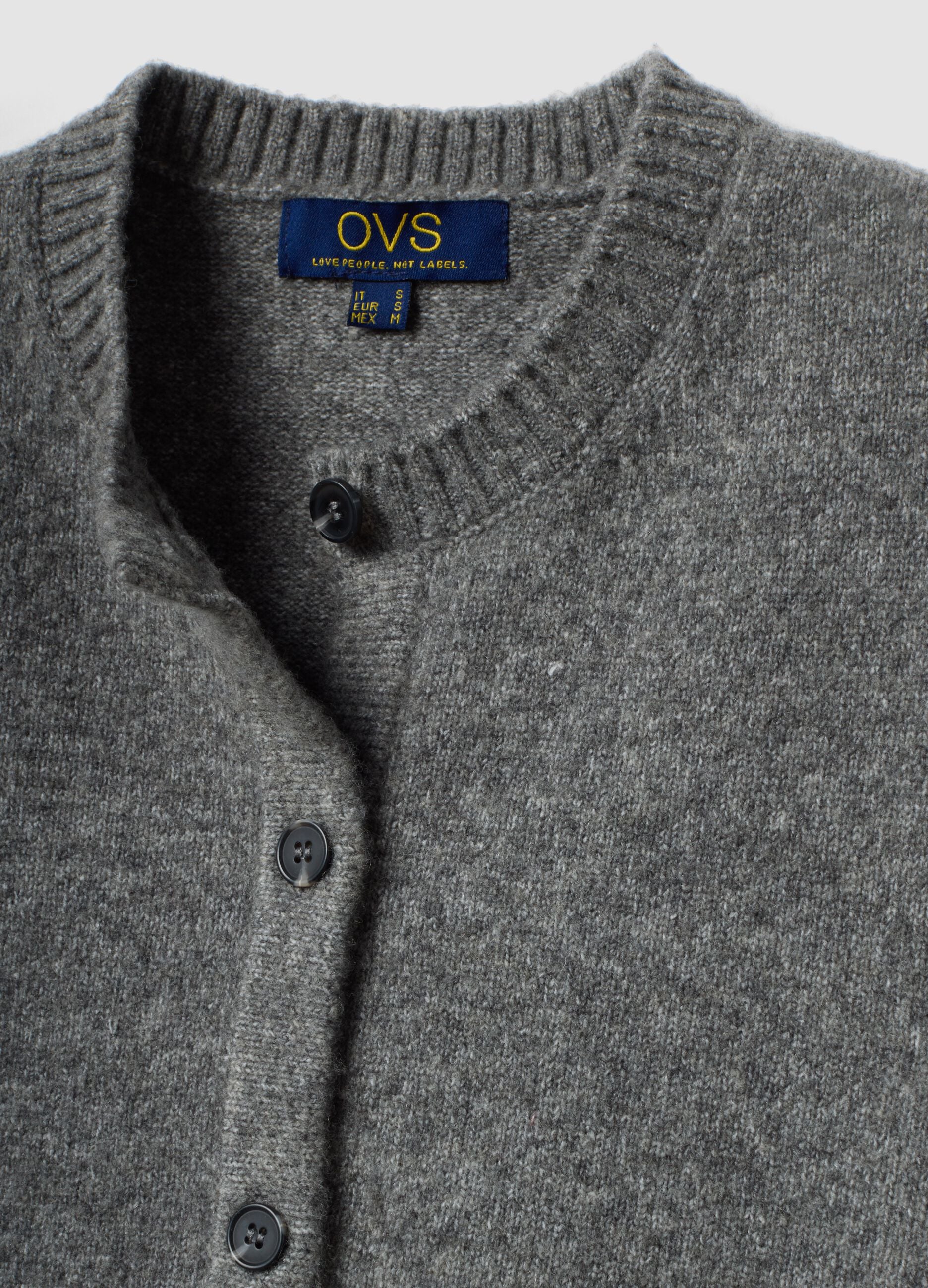 Grey stretch wool crew-neck gilet