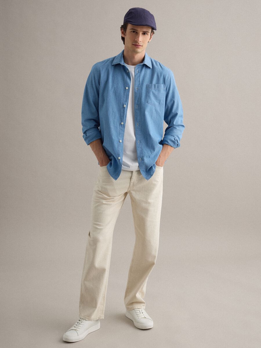 Light wash pure cotton shirt_2