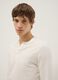 Beige pure cotton regular fit sweater with buttons_3