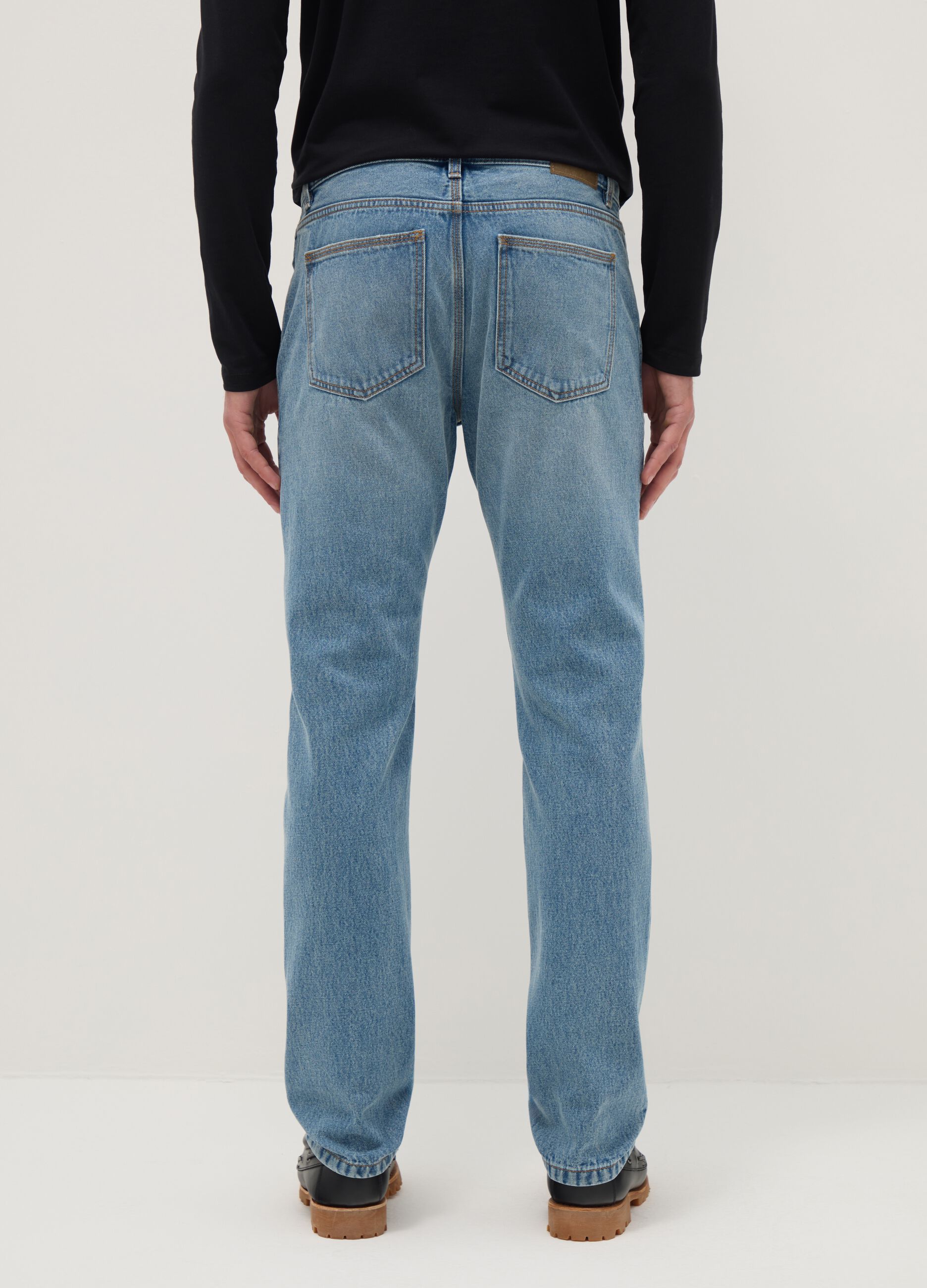 Blue slim fit pure cotton jeans