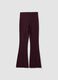 Burgundy flared leggings in stretch viscose Milano knit_6