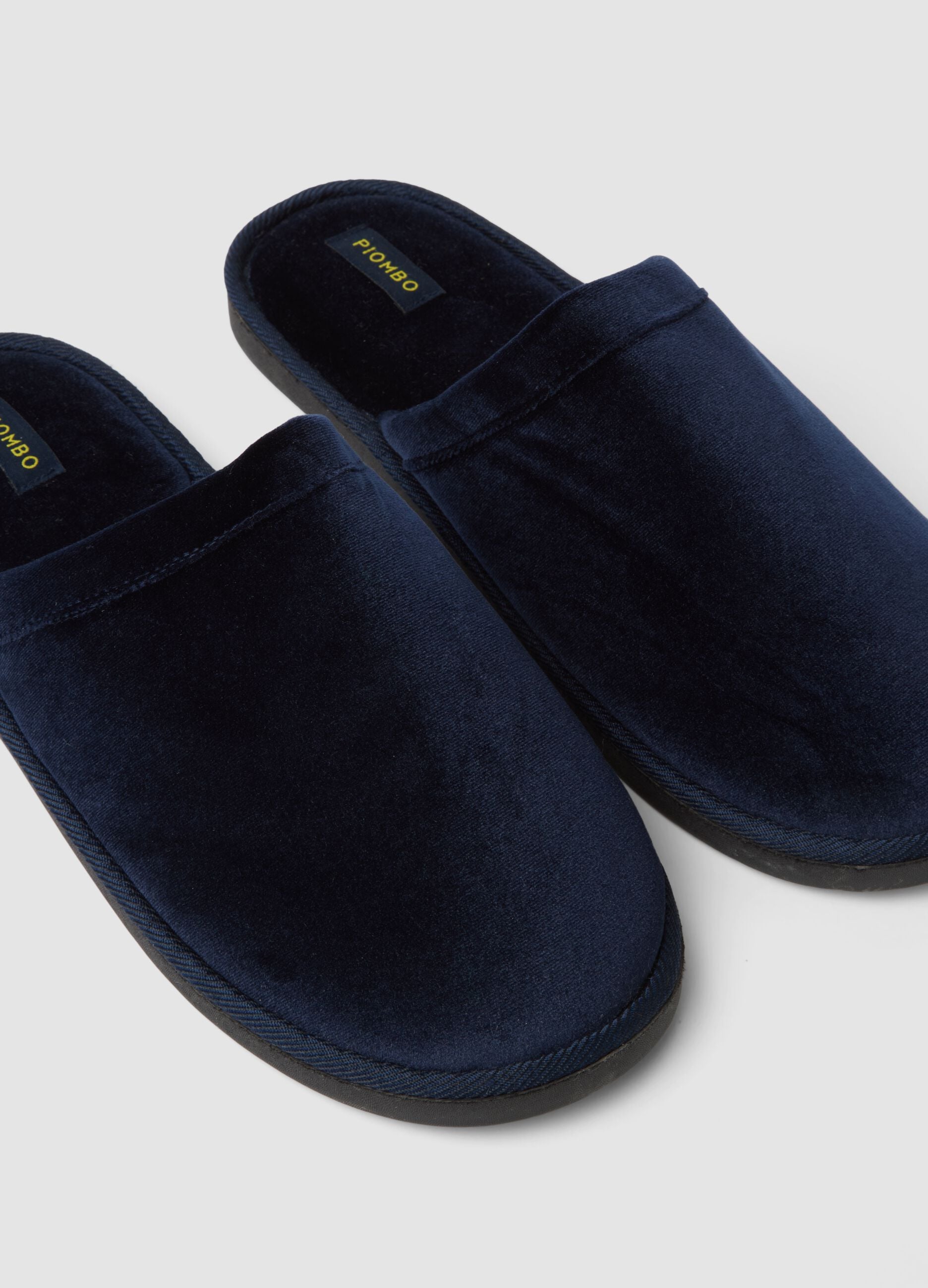 Padded blue slippers for home