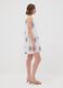 White broderie anglaise pure cotton dress with blue embroidery, regular fit_1
