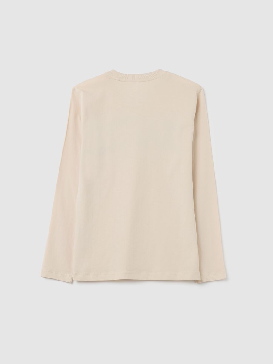 Maglia da ragazzo in puro cotone beige regular fit_4
