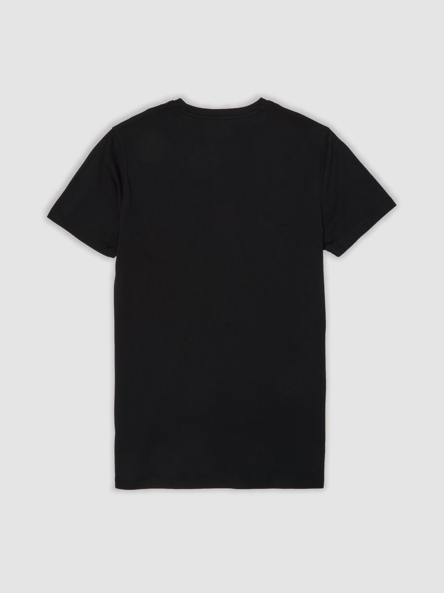 Black crew-neck T-shirt in pure Supima cotton, regular fit_6