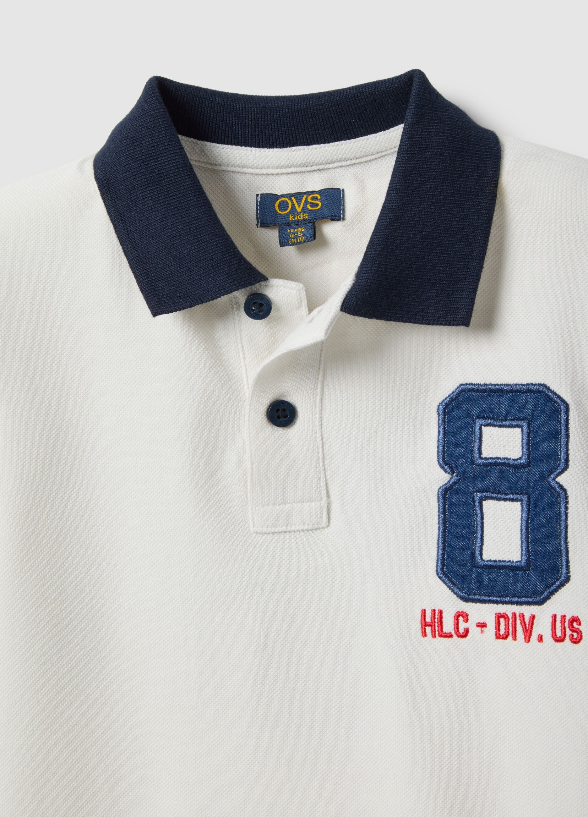 Children's white pure cotton regular fit polo