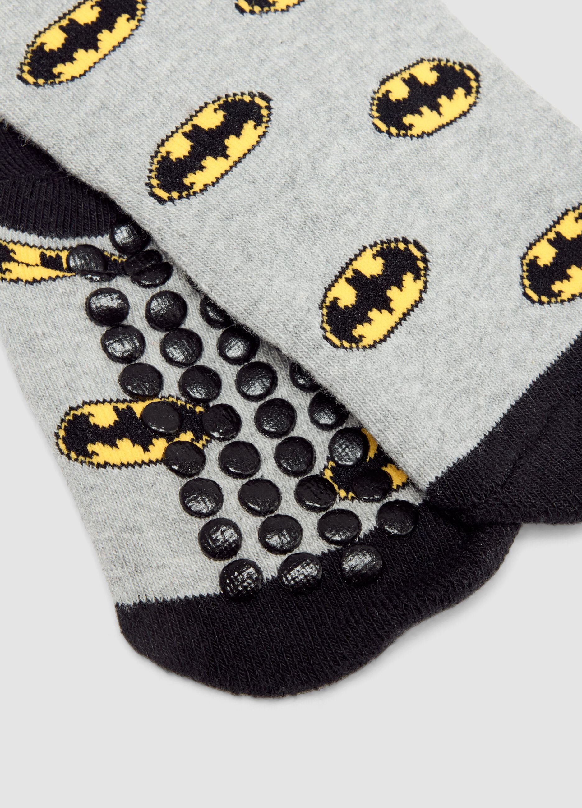 2-pack Batman print stretch organic cotton non-slip socks