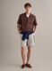 Multicolour striped regular-fit stretch cotton shorts_0