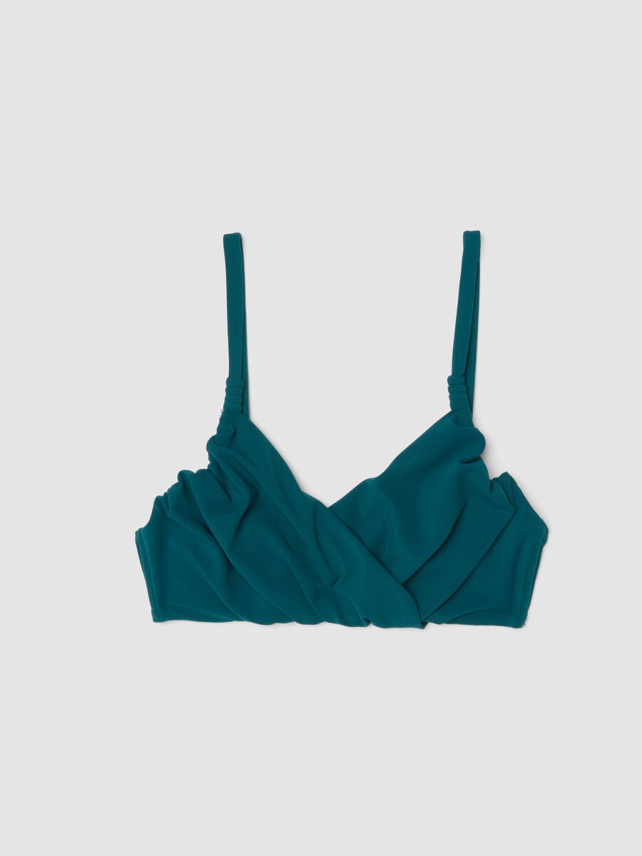 Green shaping bikini top in stretch fabric_4