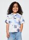 White Summer Shirt with Map Print_0