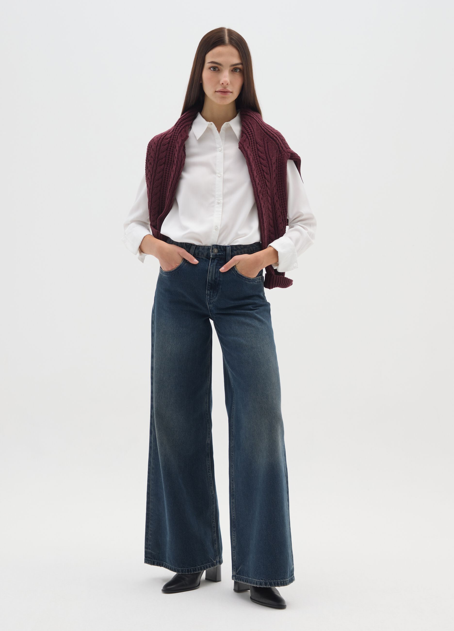 White Regular Fit Blouse